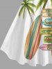 Coconut Tree Signboard Print Plus Size Matching Hawaii Beach Outfit For Couples -  
