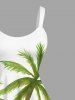Coconut Tree Signboard Print Plus Size Matching Hawaii Beach Outfit For Couples -  