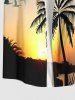 Chemise à poches boutonnées pour homme, grande taille, imprimé cocotiers et coucher de soleil hawaïen, pour homme. - Gris Clair S