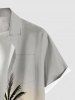 Chemise à poches boutonnées pour homme, grande taille, imprimé cocotiers et coucher de soleil hawaïen, pour homme. - Gris Clair S