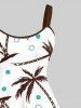 Robe débardeur hawaïenne à imprimé ronds de cocotiers grande taille - Blanc 2X