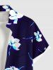 Plus Size Flowers Print Buttons Pocket Hawaii Shirt For Men -  