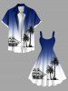 Plus Size Coconut Tree Sailboat Ombre Print Hawaii Tank Dress -  