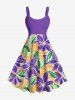 Colorful Hibiscus Flower Print Plus Size Matching Hawaii Beach Outfit For Couples -  
