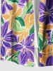 Colorful Hibiscus Flower Print Plus Size Matching Hawaii Beach Outfit For Couples -  