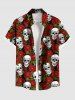 Valentine's Day Skull Rose Flower Print Plus Size Matching Outfit For Couples -  