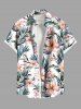 Ensemble de plage hawaïen assorti pour couples, imprimé tropical fleurs et feuilles, grandes tailles - Rose clair 