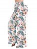 Ensemble de plage hawaïen assorti pour couples, imprimé tropical fleurs et feuilles, grandes tailles - Rose clair 