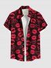 Valentine's Day Heart Lips Print Plus Size Matching Outfit For Couples -  