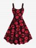Valentine's Day Heart Lips Print Plus Size Matching Outfit For Couples -  