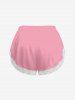 Plus Size Valentines Solid Lace Trim Pajama Shorts -  