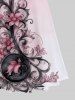Robe longue trapèze à imprimé floral et branches de vigne, style hawaïen ombré, taille grande taille - Blanc M