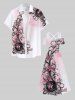 Robe longue trapèze à imprimé floral et branches de vigne, style hawaïen ombré, taille grande taille - Blanc M