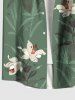 Chemise hawaïenne à imprimé floral et végétal grande taille pour homme - Vert 2XL