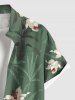 Chemise hawaïenne à imprimé floral et végétal grande taille pour homme - Vert 2XL