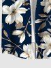 Plus Size Flowers Leaf Print Buttons Pocket Hawaii Shirt For Men -  
