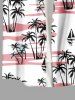 Plus Size Coconut Tree Sailboat Print Buttons Pocket Hawaii Shirt For Men -  
