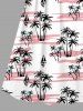 Plus Size Coconut Tree Sailboat Print Surplice Hawaii Cami Dress -  