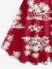 Robe débardeur hawaïenne grande taille imprimée cocotiers et hibiscus - Rouge 2X