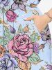 Rose Flower Print Plus Size Matching Hawaii Beach Outfit For Couples -  