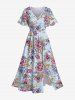 Rose Flower Print Plus Size Matching Hawaii Beach Outfit For Couples -  
