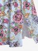 Rose Flower Print Plus Size Matching Hawaii Beach Outfit For Couples -  