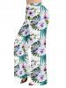 Flowers Leaf Tropical Print Plus Size Matching Hawaii Set -  