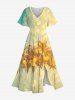 Coconut Tree Ombre Print Plus Size Matching Hawaii Beach Outfit For Couples -  
