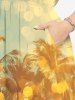 Coconut Tree Ombre Print Plus Size Matching Hawaii Beach Outfit For Couples -  
