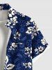 Chemise hawaïenne à imprimé floral, feuilles et branches, grande taille, avec poche boutonnée, pour hommes - Brun Légère M