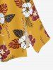 Jupe hawaïenne fendue à imprimé tropical et fleurs d'hibiscus grande taille - Jaune L
