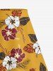Jupe hawaïenne fendue à imprimé tropical et fleurs d'hibiscus grande taille - Jaune 5X