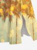 Robe mi-longue hawaïenne fendue à imprimé ombré de cocotiers grande taille - Jaune 6X