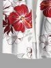 Chemise hawaïenne grande taille pour homme, à imprimé hibiscus, boutons et poches. - Blanc L