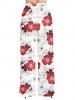 Plus Size Hibiscus Flower Print Drawstring Hawaii Wide Leg Pants -  