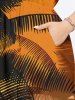 Plus Size Coconut Tree Ombre Sky Grass Print Hawaii Split Pocket A Line Midi Dress -  
