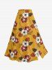 Hibiscus Flower Tropical Leaf Print Plus Size Hawaii Matching Set -  