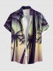 Matching Hawaii Shirt and Romper Plus Size Beach Outfit Coconut Tree Ombre Printed for Couples -  