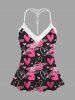 Valentine's Day Heart Graffiti Print Plus Size Matching Pajama Set -  
