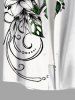 Plus Size Flower Leaf Branch Curve Print Hawaii Button Pocket Shirt For Men -  