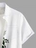 Plus Size Flower Leaf Branch Curve Print Hawaii Button Pocket Shirt For Men -  