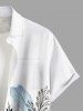 Chemise hawaïenne à imprimé floral, feuilles et branches, grande taille, avec poche boutonnée, pour hommes - Bleu profond M