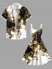 Plus Size Colorblock Floral Pattern Print Tank Dress -  