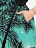 Robe midi fendue hawaïenne à imprimé ombré mer et ciel CoconuT Tree, grande taille - Bleu Ciel 2X
