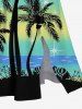 Plus Size CoconuT Tree Sea Ombre Sky Print Split Hawaii Midi Dress -  