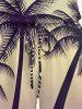 Plus Size Coconut Tree Ombre Print Cinched Hawaii Romper -  