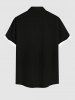 Chemise hawaïenne à imprimé ruban en mousseline fumée grande taille pour homme - Noir L