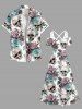 Plus Size Skulls Rose Flowers Print Cold Shoulder Crisscross Hawaii Maxi Dress -  