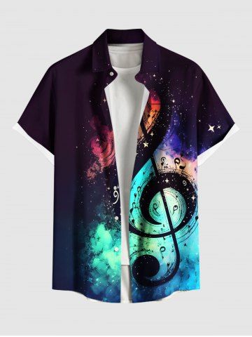 Chemise hawaïenne à poches boutons, imprimé galaxie ombrée, grande taille, pour hommes - CONCORD - M