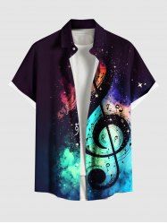 Chemise hawaïenne à poches boutons, imprimé galaxie ombrée, grande taille, pour hommes - Concorde 2XL